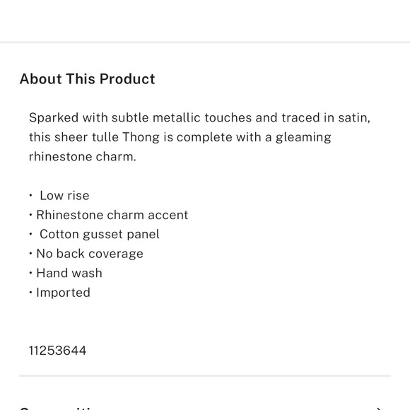 Victoria’s Secret Dream angels glitter tulle thong panty - Picture 6 of 8